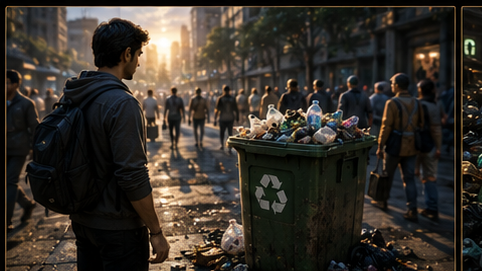 Give Me Life Recycle motion comic panel